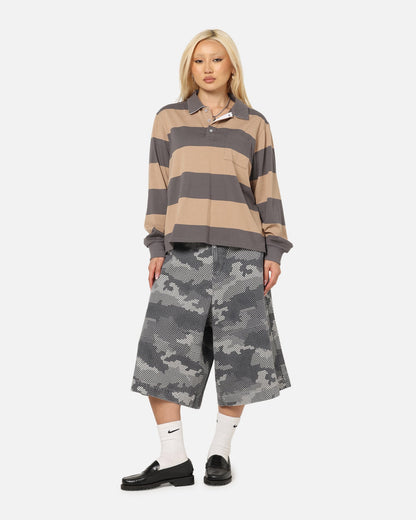 XXIII Wide Leg Denim Shorts Digi Camo
