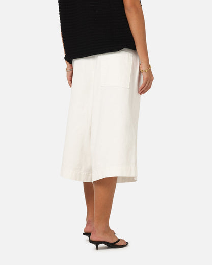 XXIII Wide Leg Denim Shorts Off White