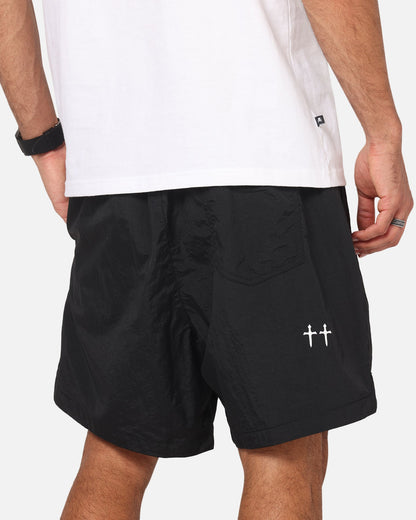 Saint Morta Saint Studios Logo Nylon Shorts Black
