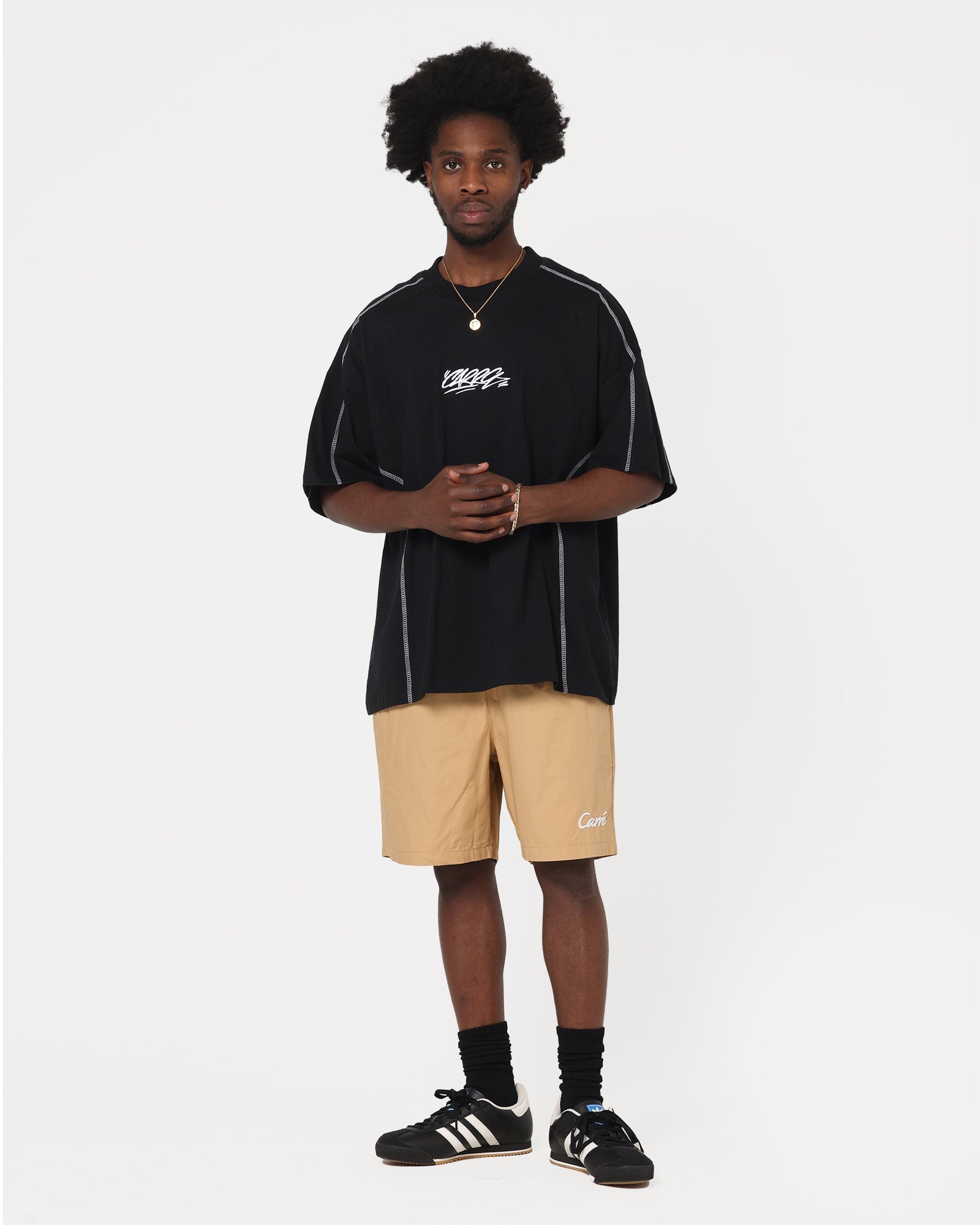 Carre Da Script Beach Shorts Tan