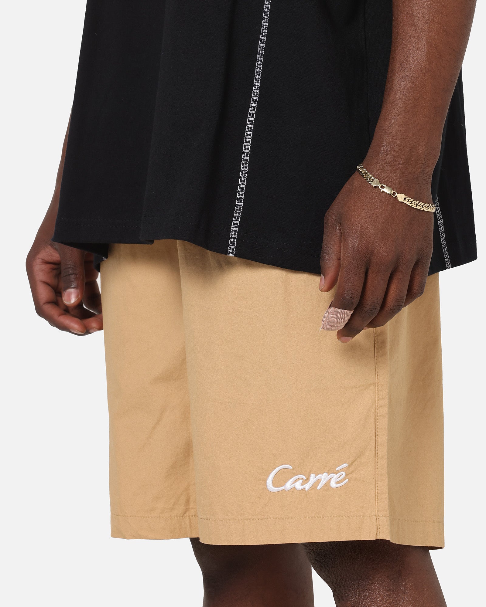 Carre Da Script Beach Shorts Tan