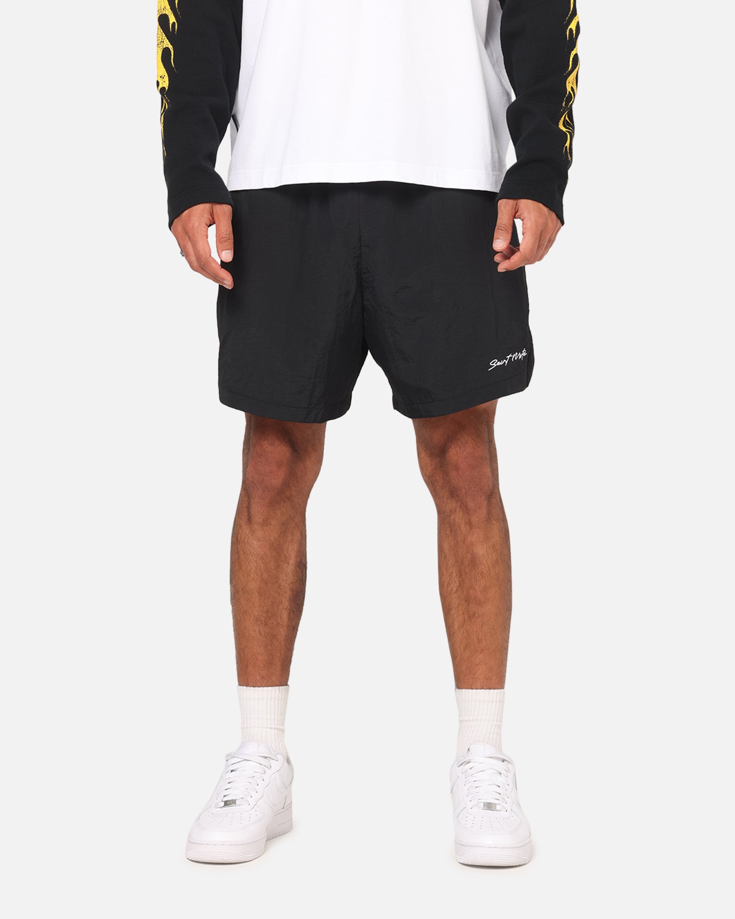 Saint Morta Scription Nylon Shorts Black