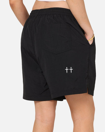 Saint Morta Scription Nylon Shorts Black