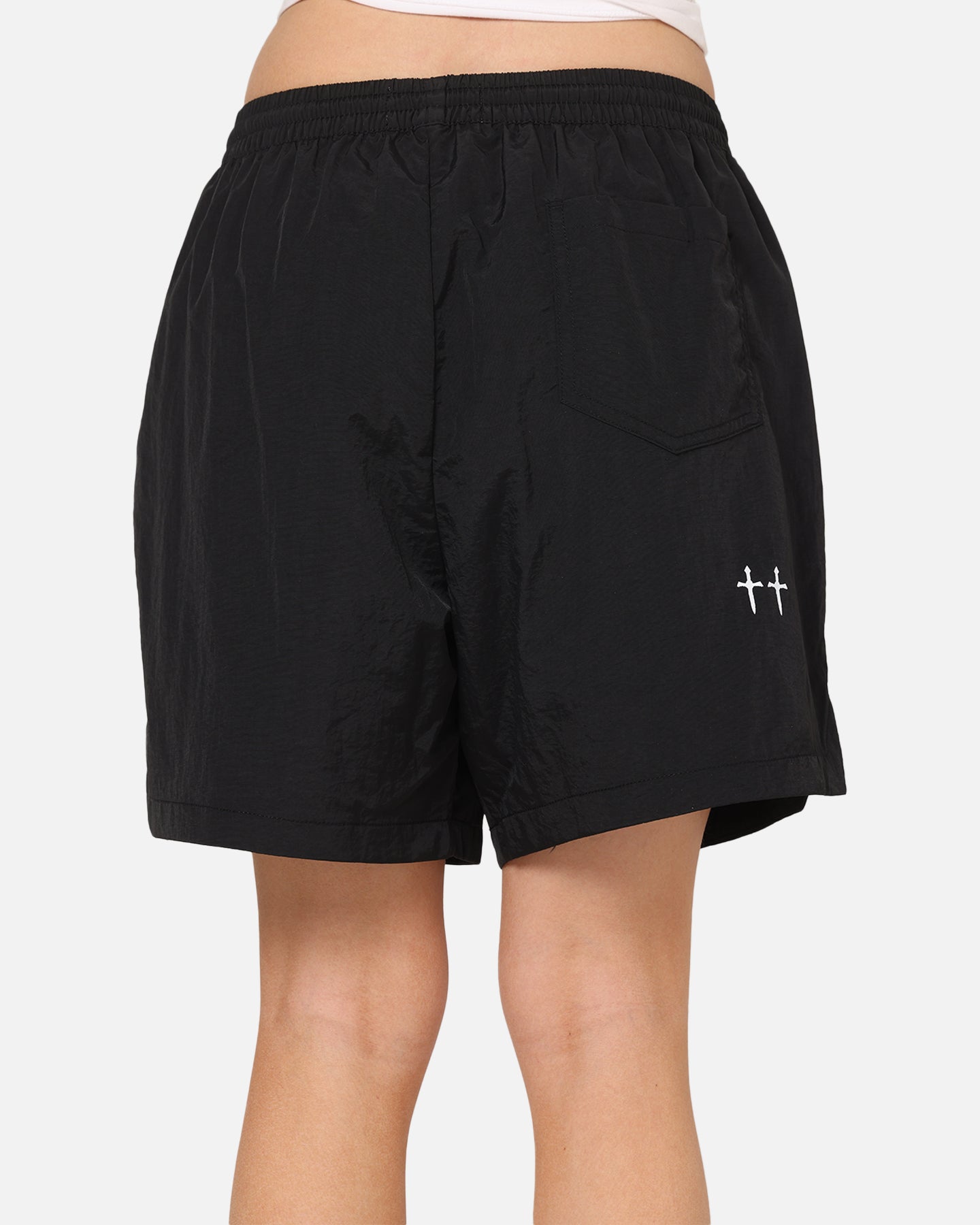 Saint Morta Scription Nylon Shorts Black