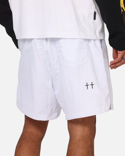 Saint Morta Scription Nylon Shorts White