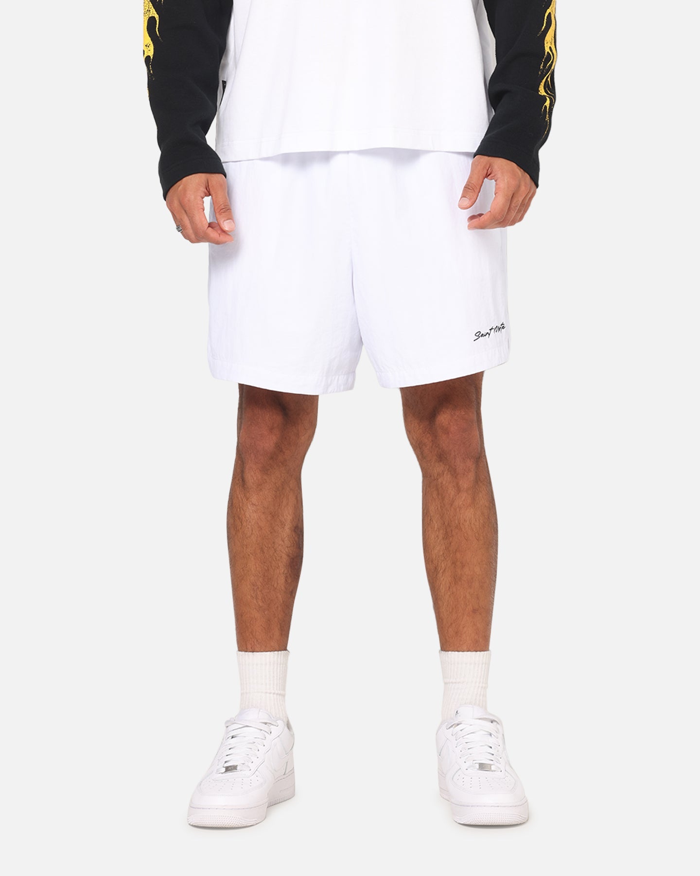 Saint Morta Scription Nylon Shorts White