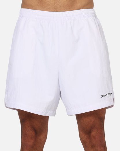 Saint Morta Scription Nylon Shorts White