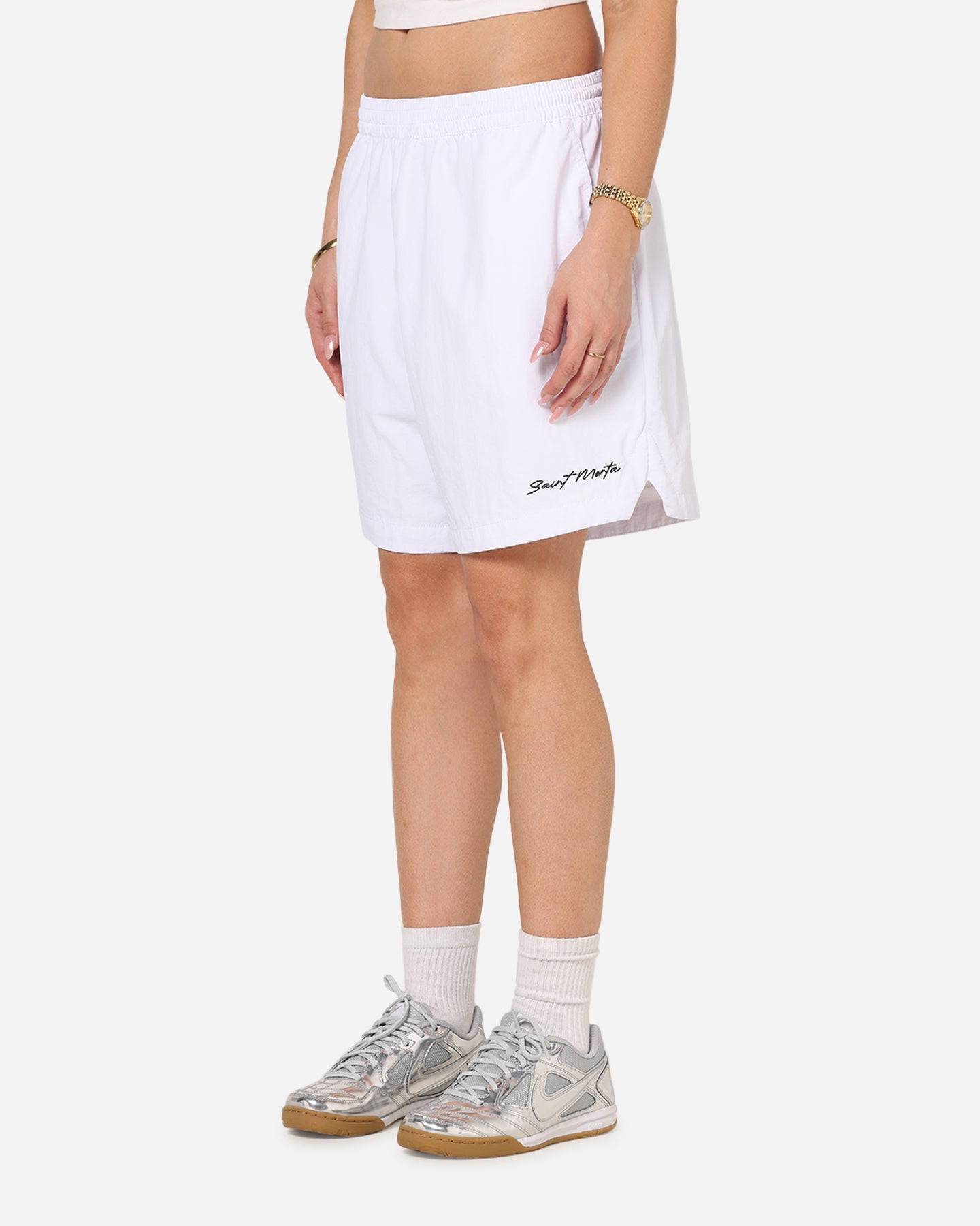 Saint Morta Scription Nylon Shorts White