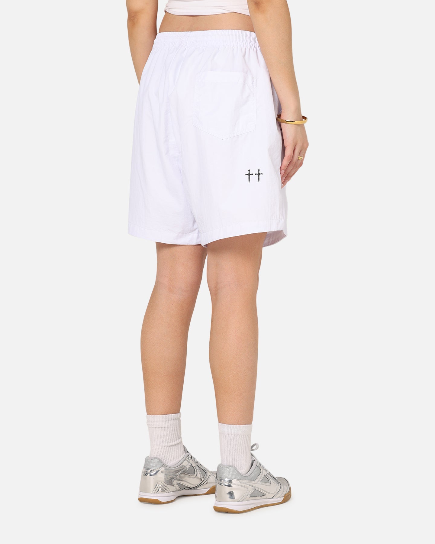 Saint Morta Scription Nylon Shorts White