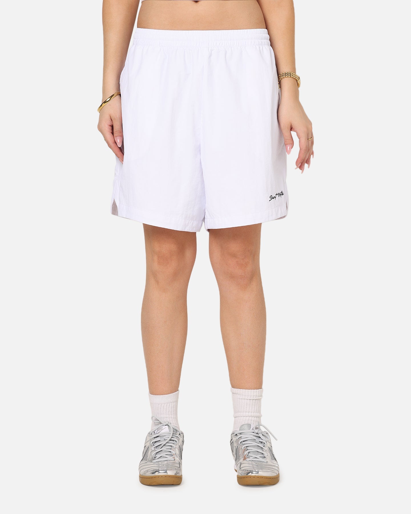 Saint Morta Scription Nylon Shorts White