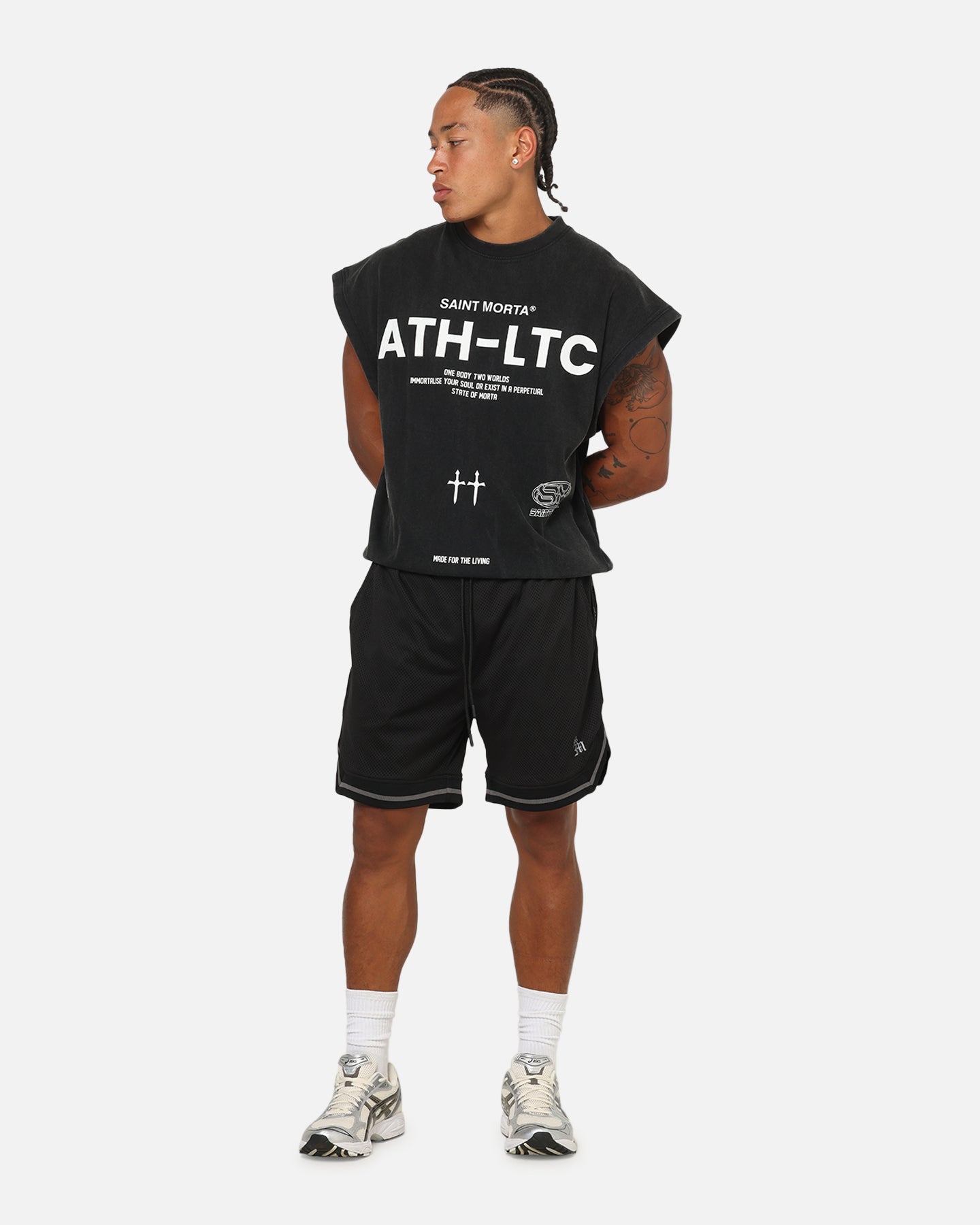 Saint Morta Athletc Taped Basketball Shorts Black