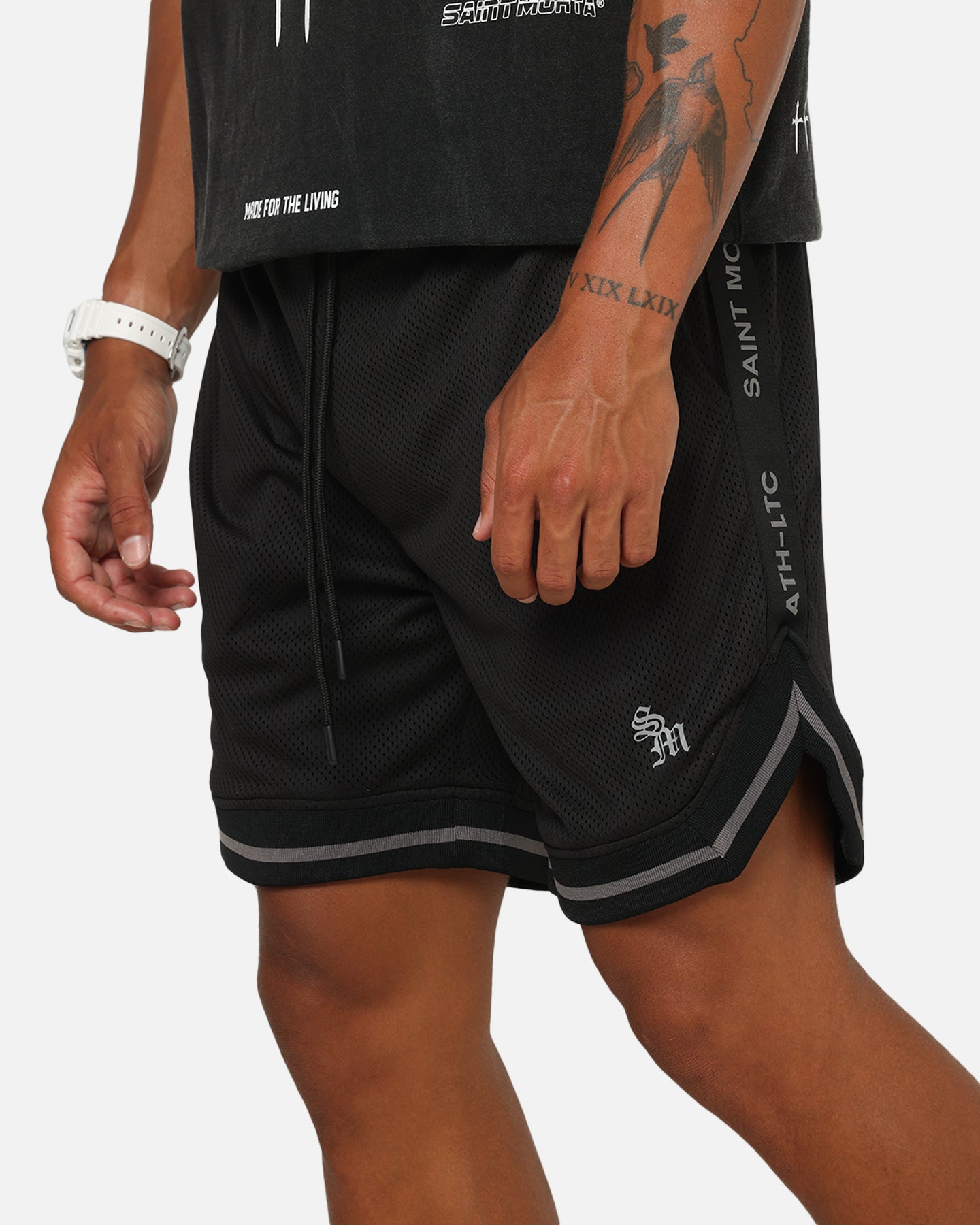 Saint Morta Athletc Taped Basketball Shorts Black