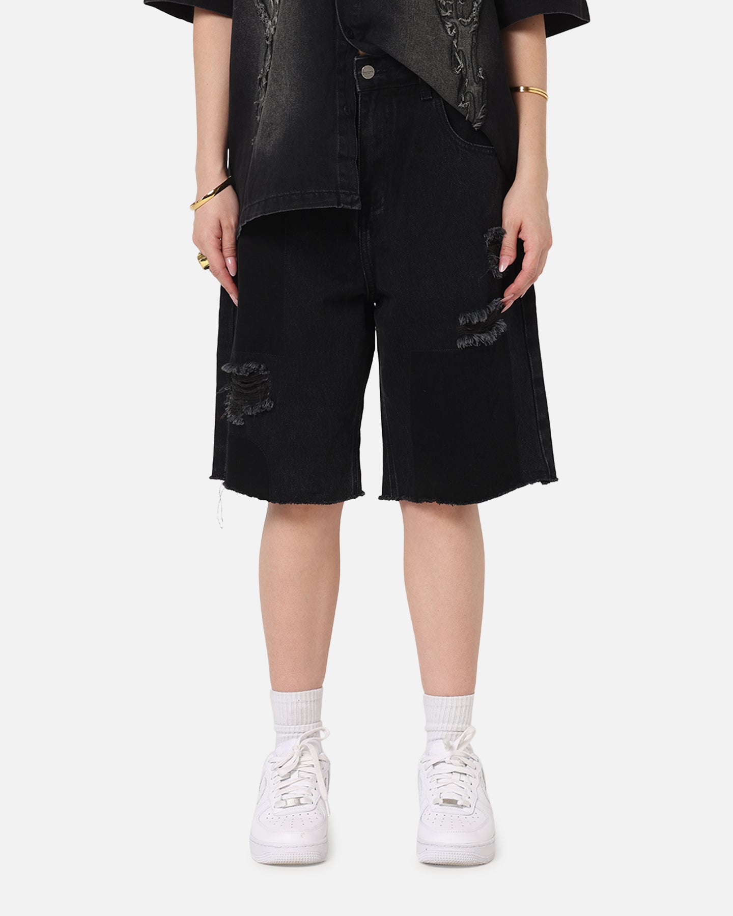 Saint Morta Halo Damage Jorts Black