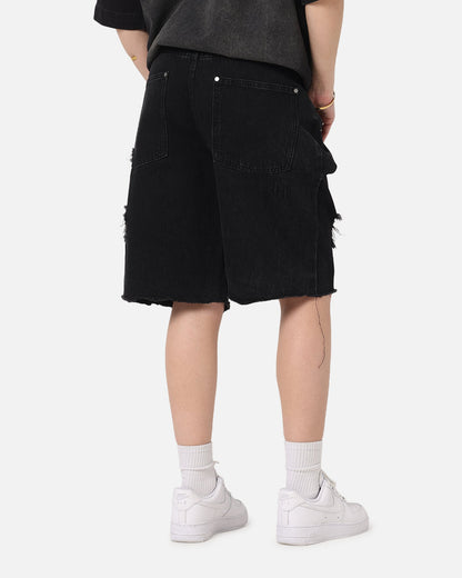 Saint Morta Halo Damage Jorts Black