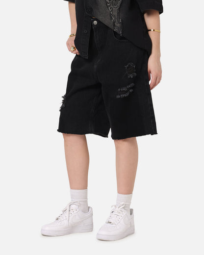 Saint Morta Halo Damage Jorts Black