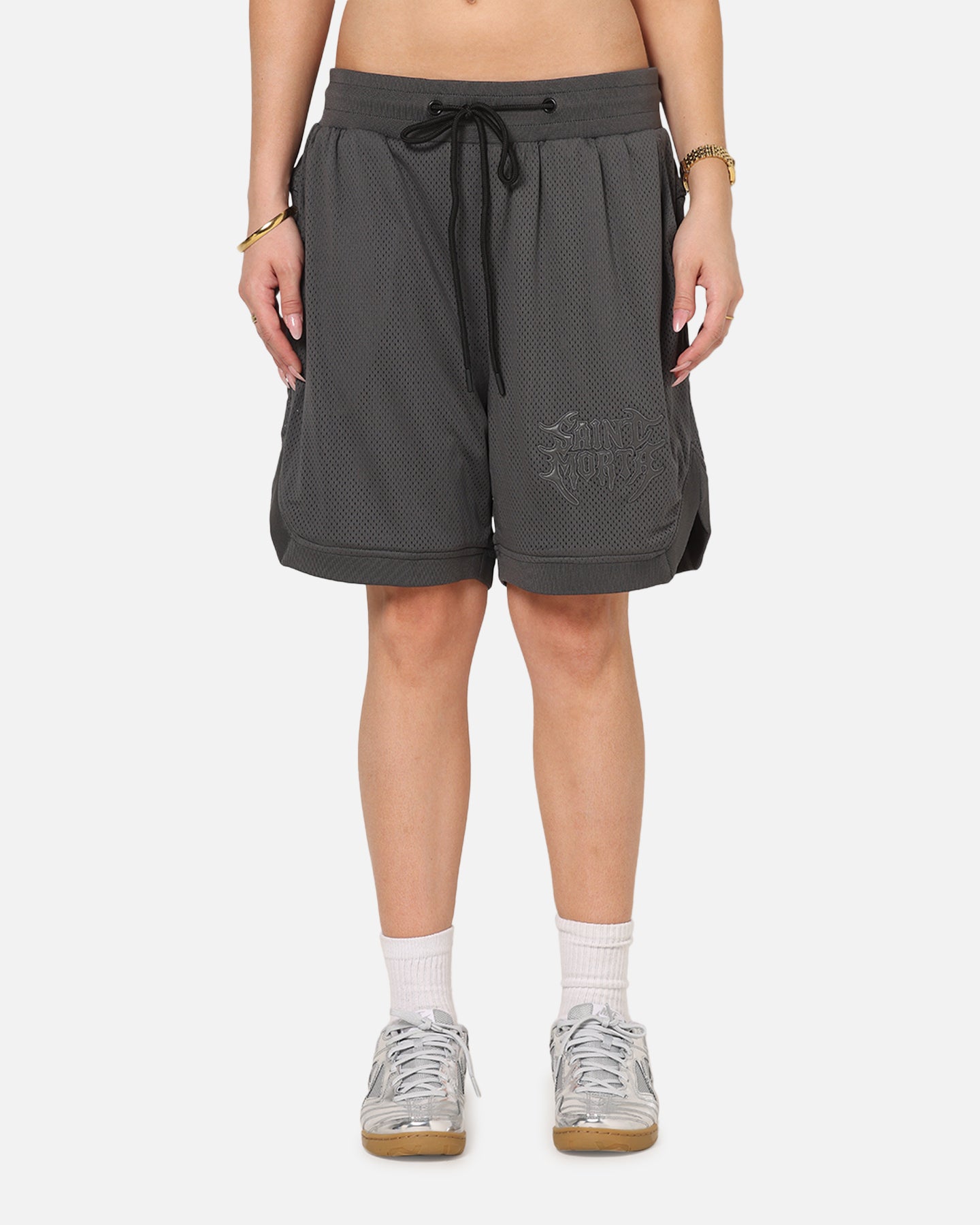 Saint Morta Crested Wing Basketball Shorts Grey