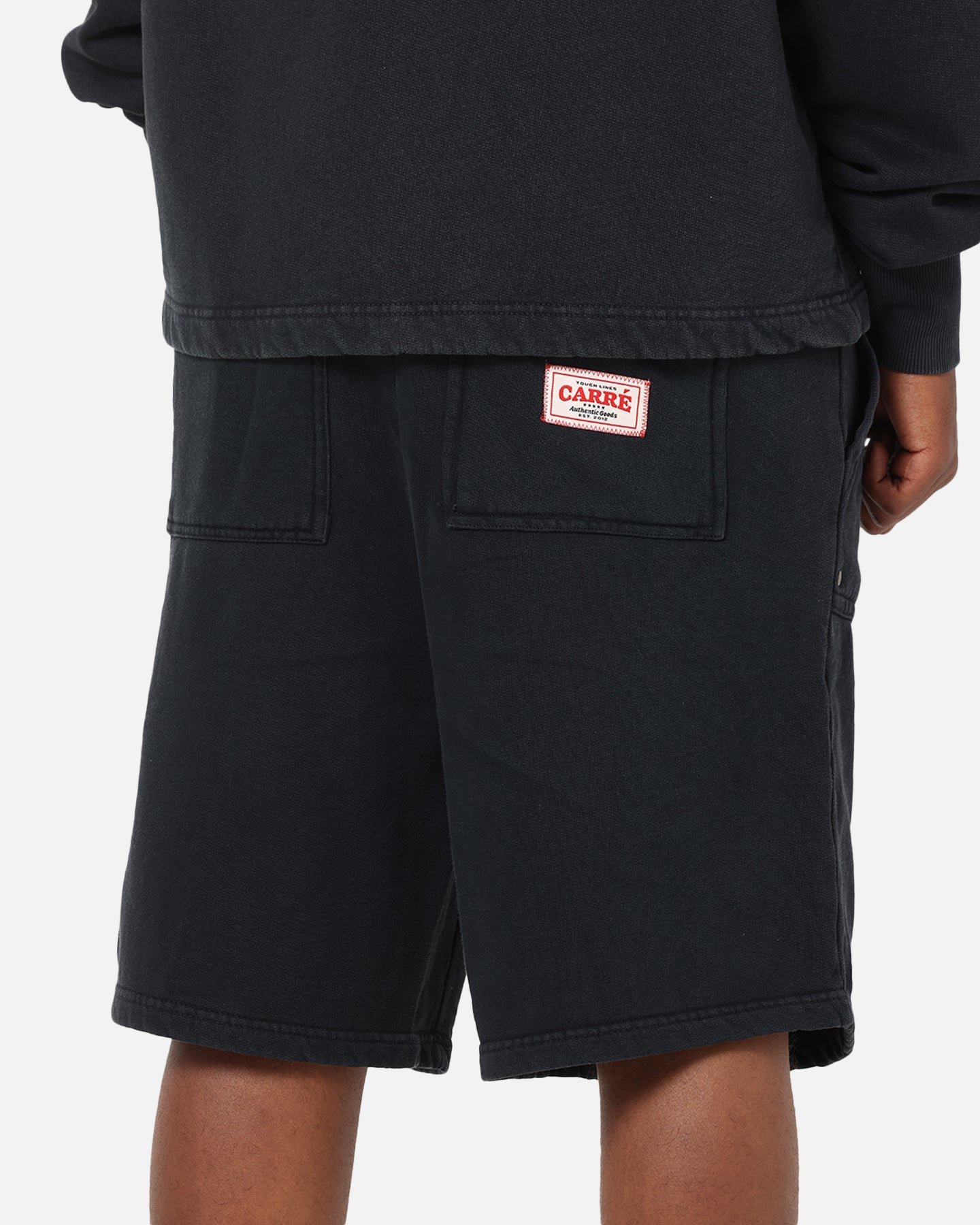 Carre Rivet Baggy Sweat Shorts Charcoal