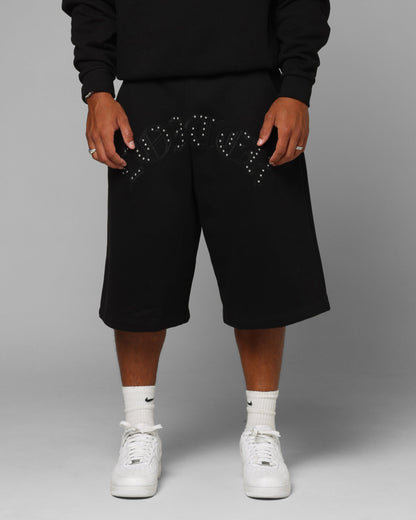 Loiter Destruct Sweat Shorts Black