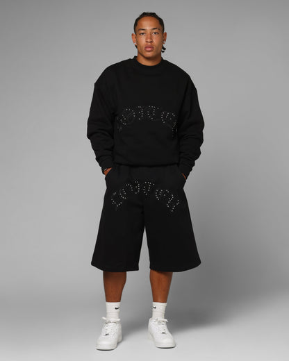 Loiter Destruct Sweat Shorts Black