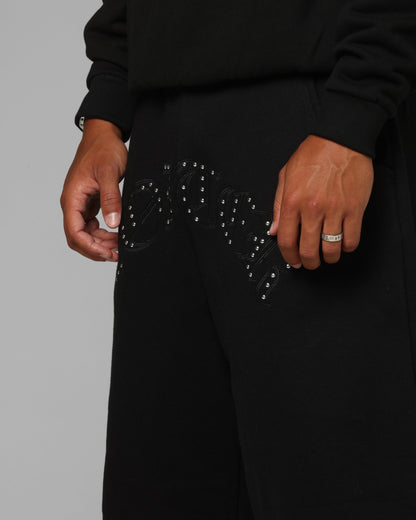 Loiter Destruct Sweat Shorts Black