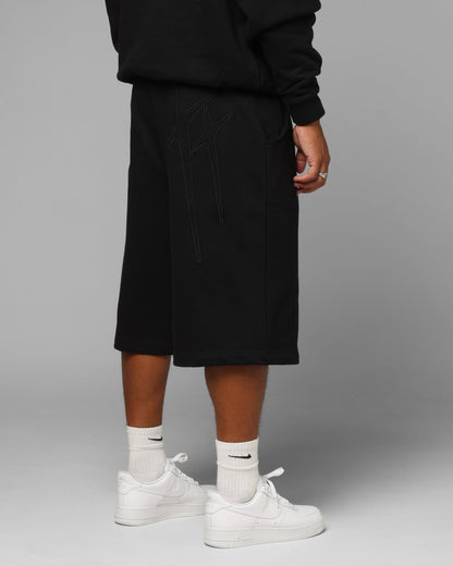 Loiter Destruct Sweat Shorts Black