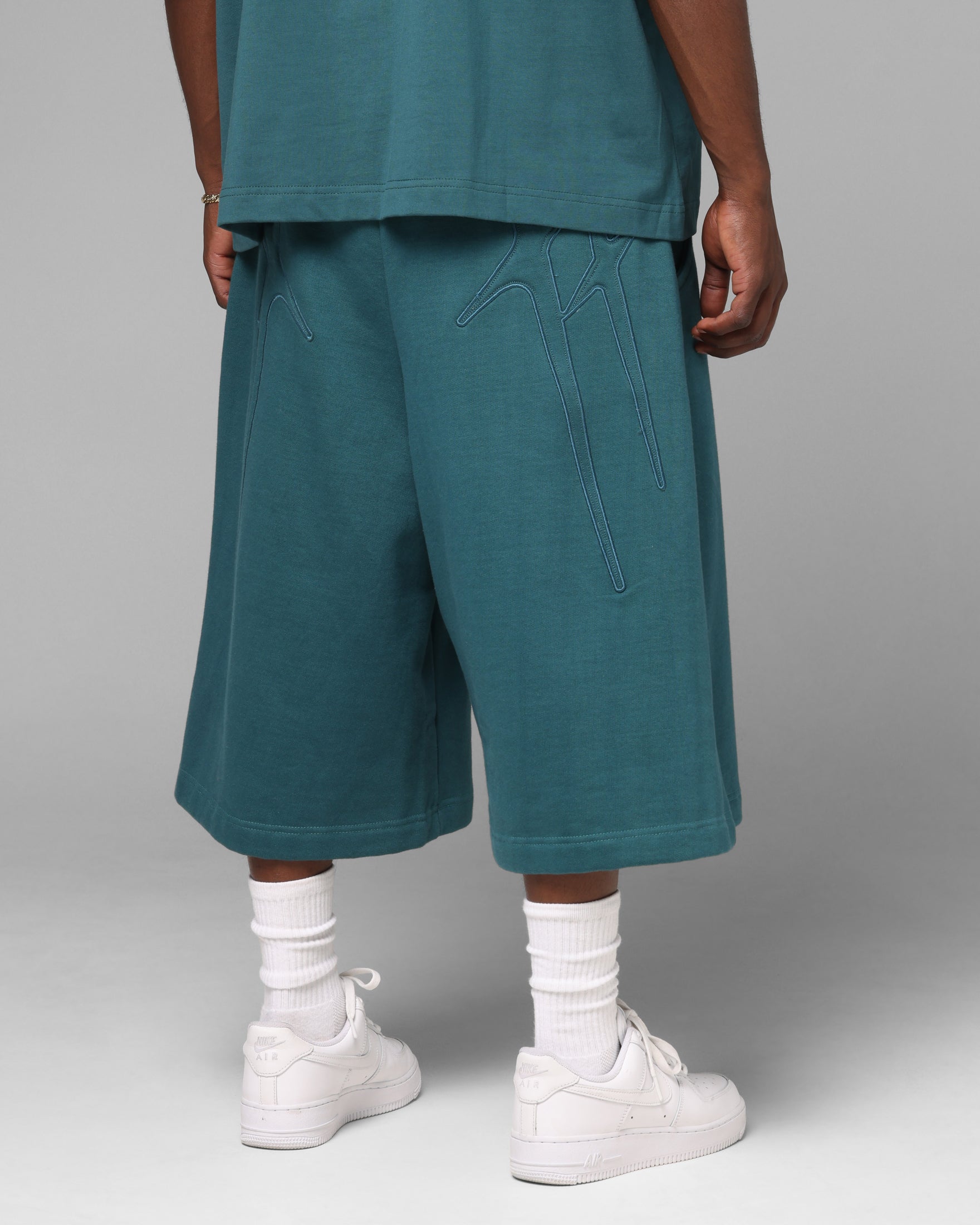 Loiter Destruct Sweat Shorts Teal