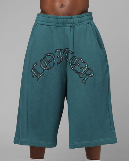 Loiter Destruct Sweat Shorts Teal