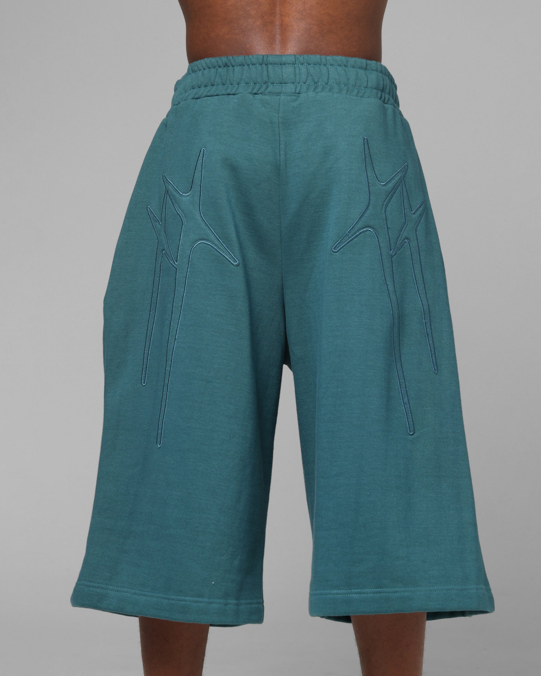 Loiter Destruct Sweat Shorts Teal