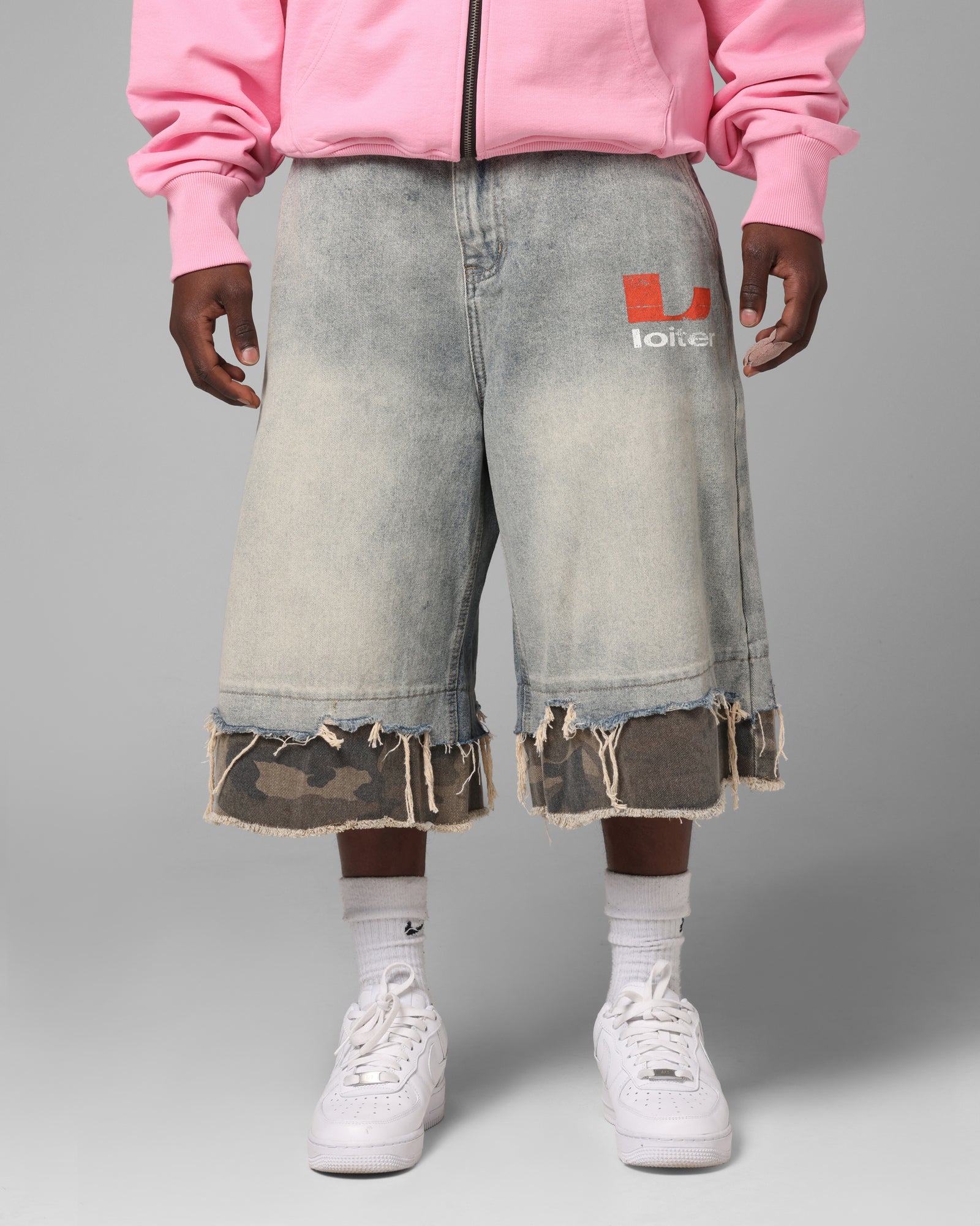 Loiter Oil Rig Denim Jorts Blue Wash