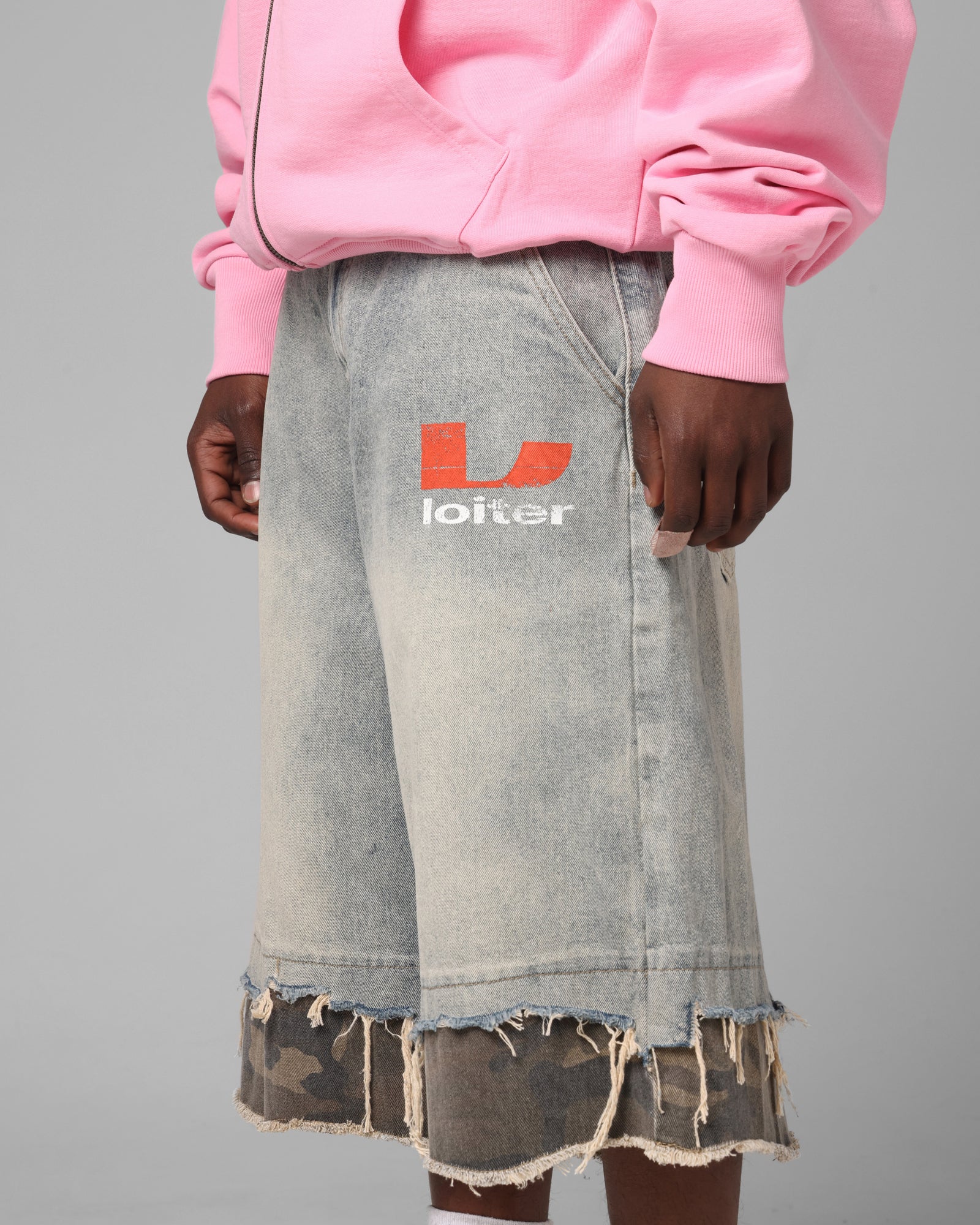 Loiter Oil Rig Denim Jorts Blue Wash