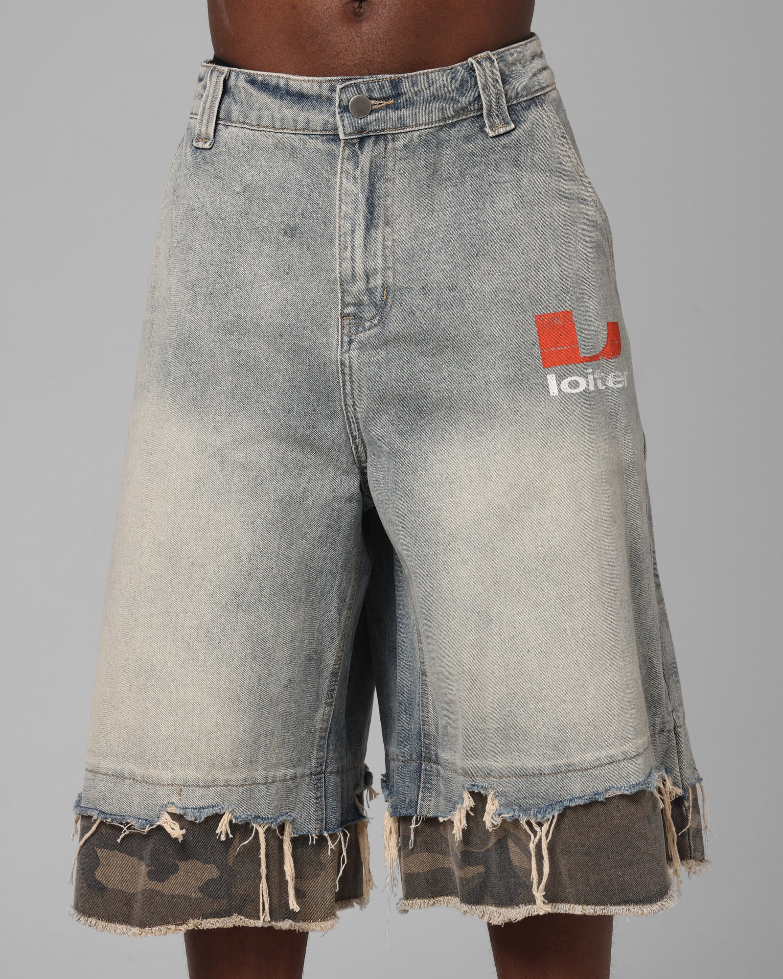 Loiter Oil Rig Denim Jorts Blue Wash