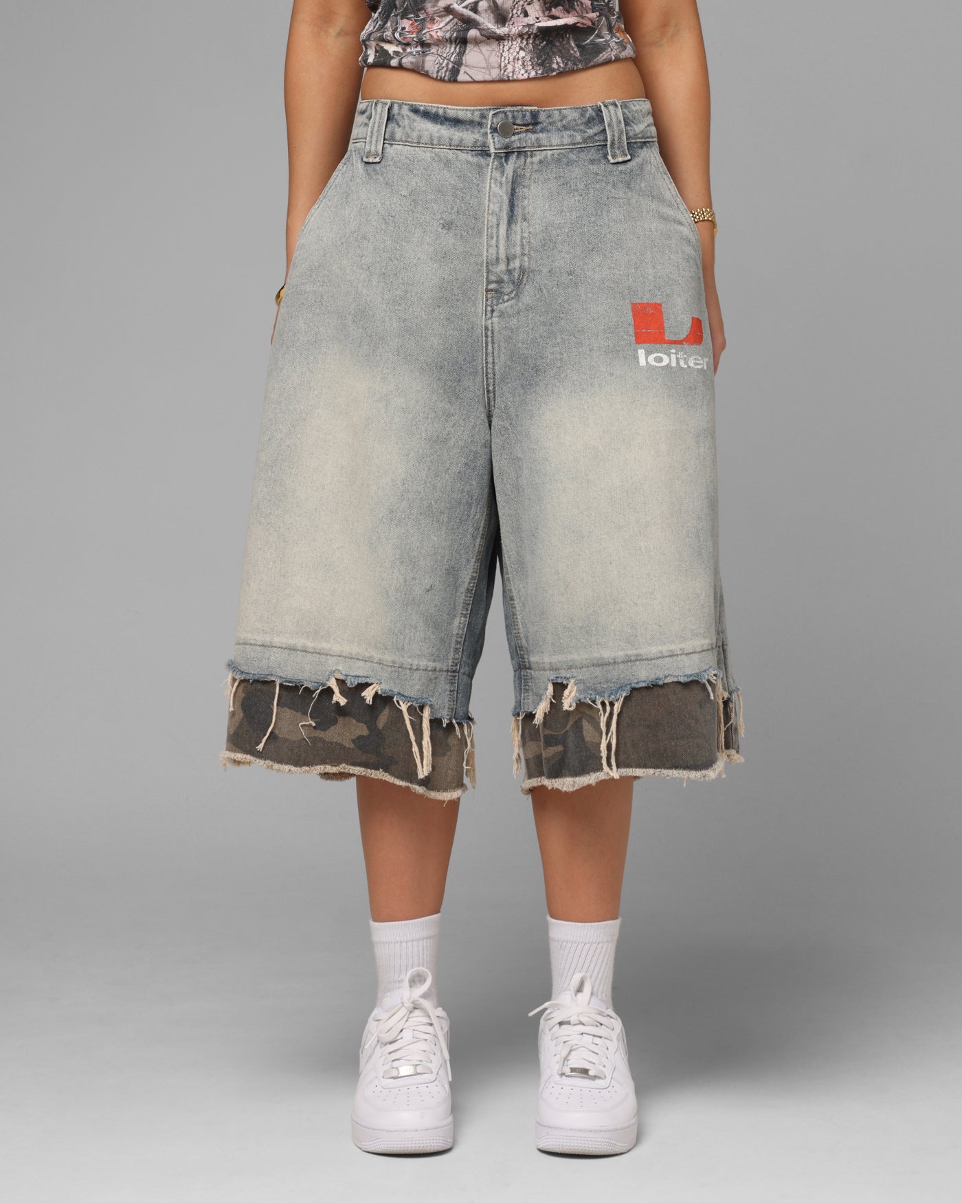 Loiter Oil Rig Denim Jorts Blue Wash