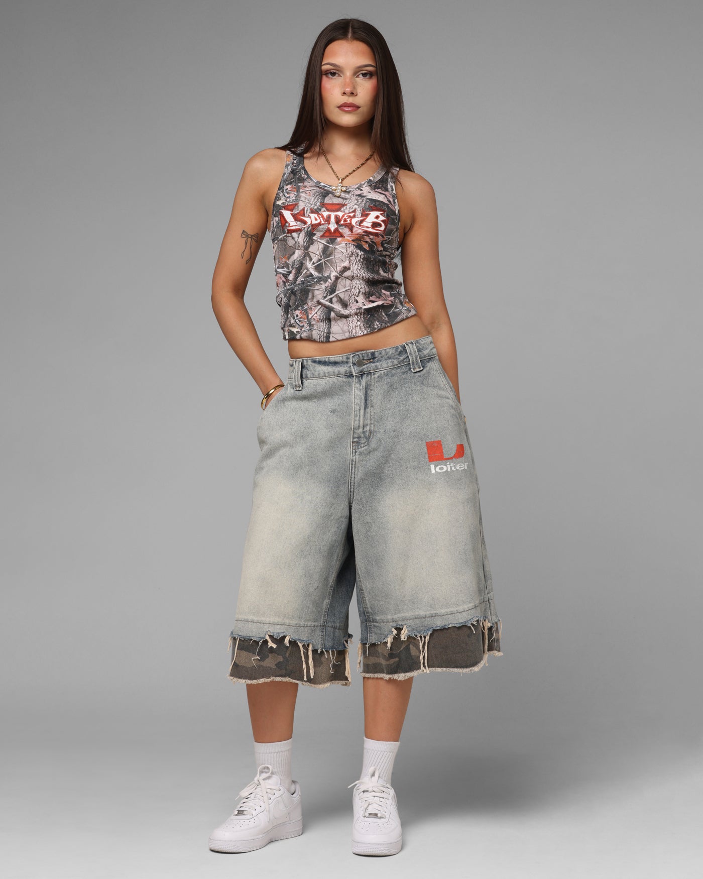 Loiter Oil Rig Denim Jorts Blue Wash