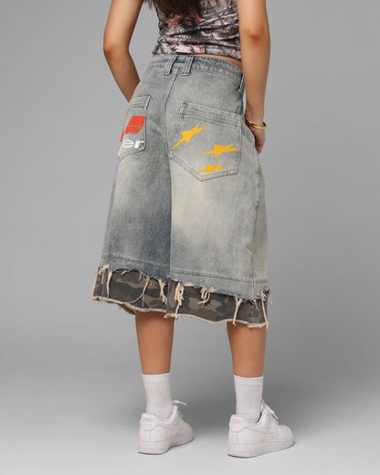 Loiter Oil Rig Denim Jorts Blue Wash