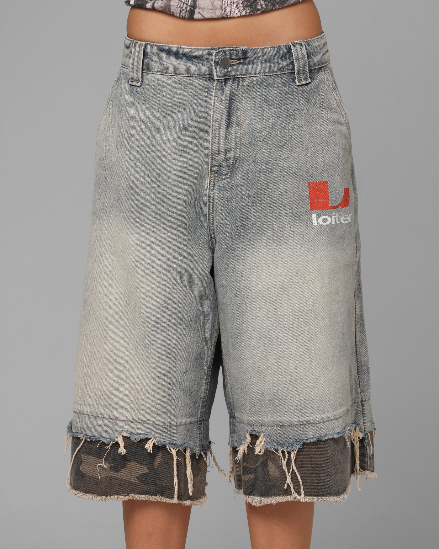 Loiter Oil Rig Denim Jorts Blue Wash