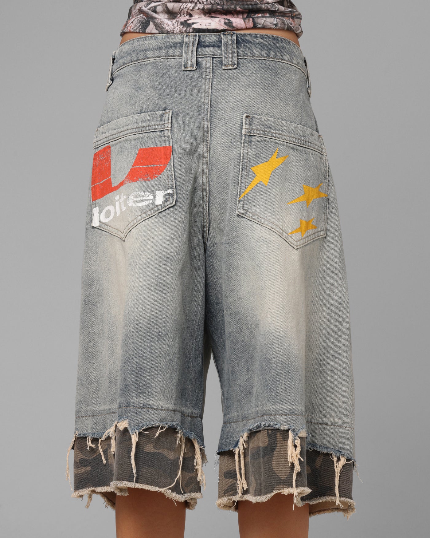 Loiter Oil Rig Denim Jorts Blue Wash
