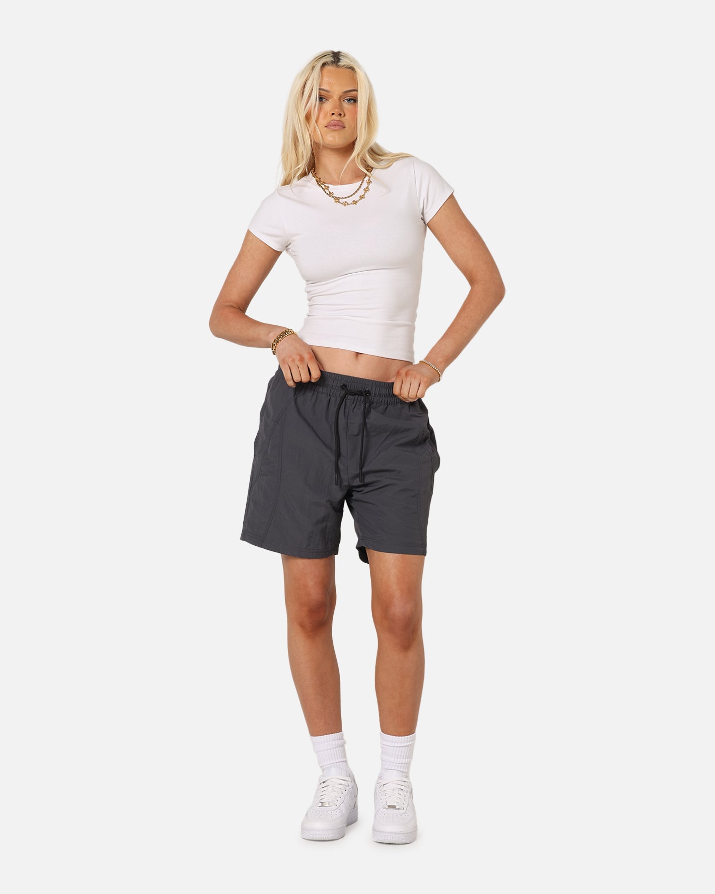Carre Panelled Nylon Shorts Black