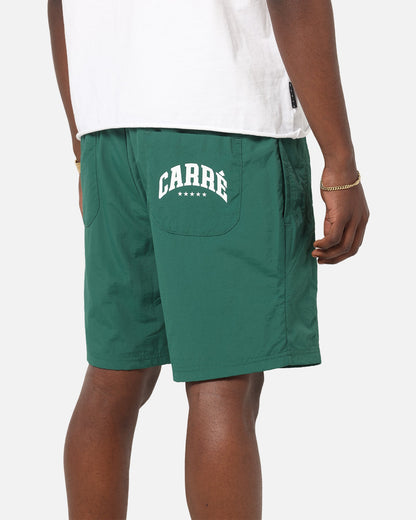Carre Panelled Nylon Shorts Green