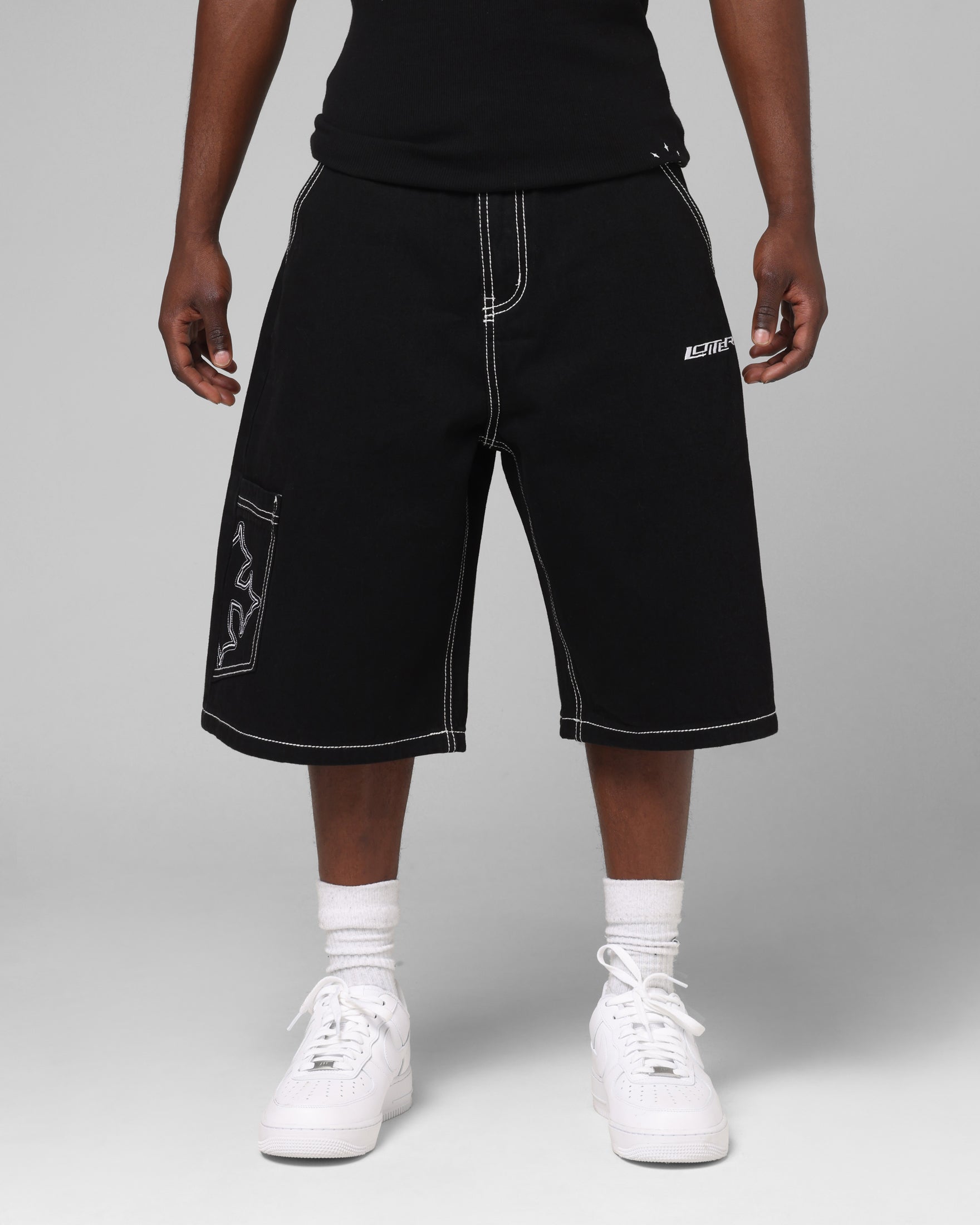 Loiter Biker Jorts Black