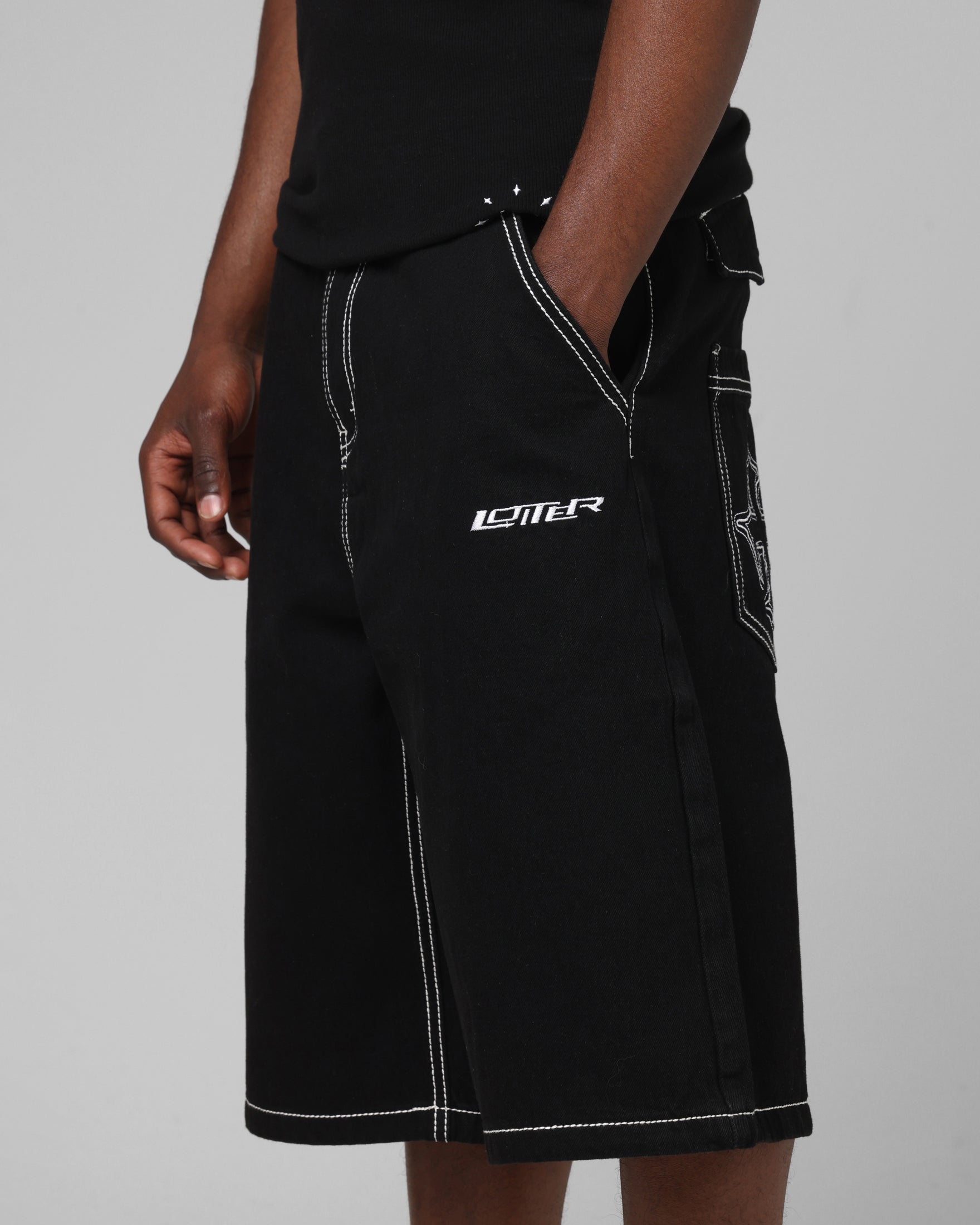 Loiter Biker Jorts Black