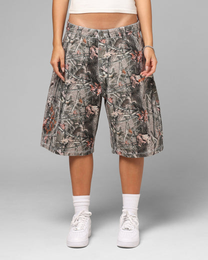 Loiter Biker Jorts Real Tree Camo