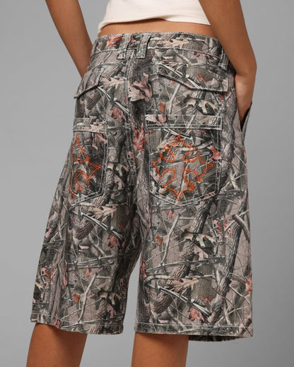 Loiter Biker Jorts Real Tree Camo