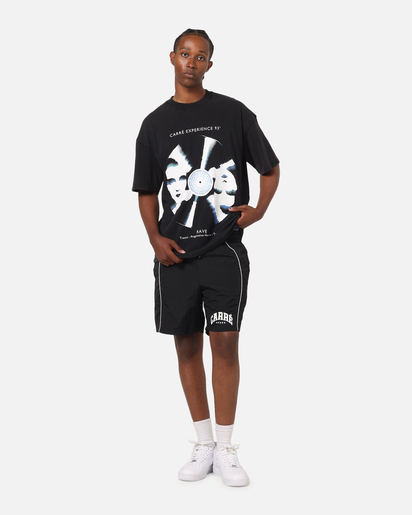 Carre Piped Nylon Shorts Black