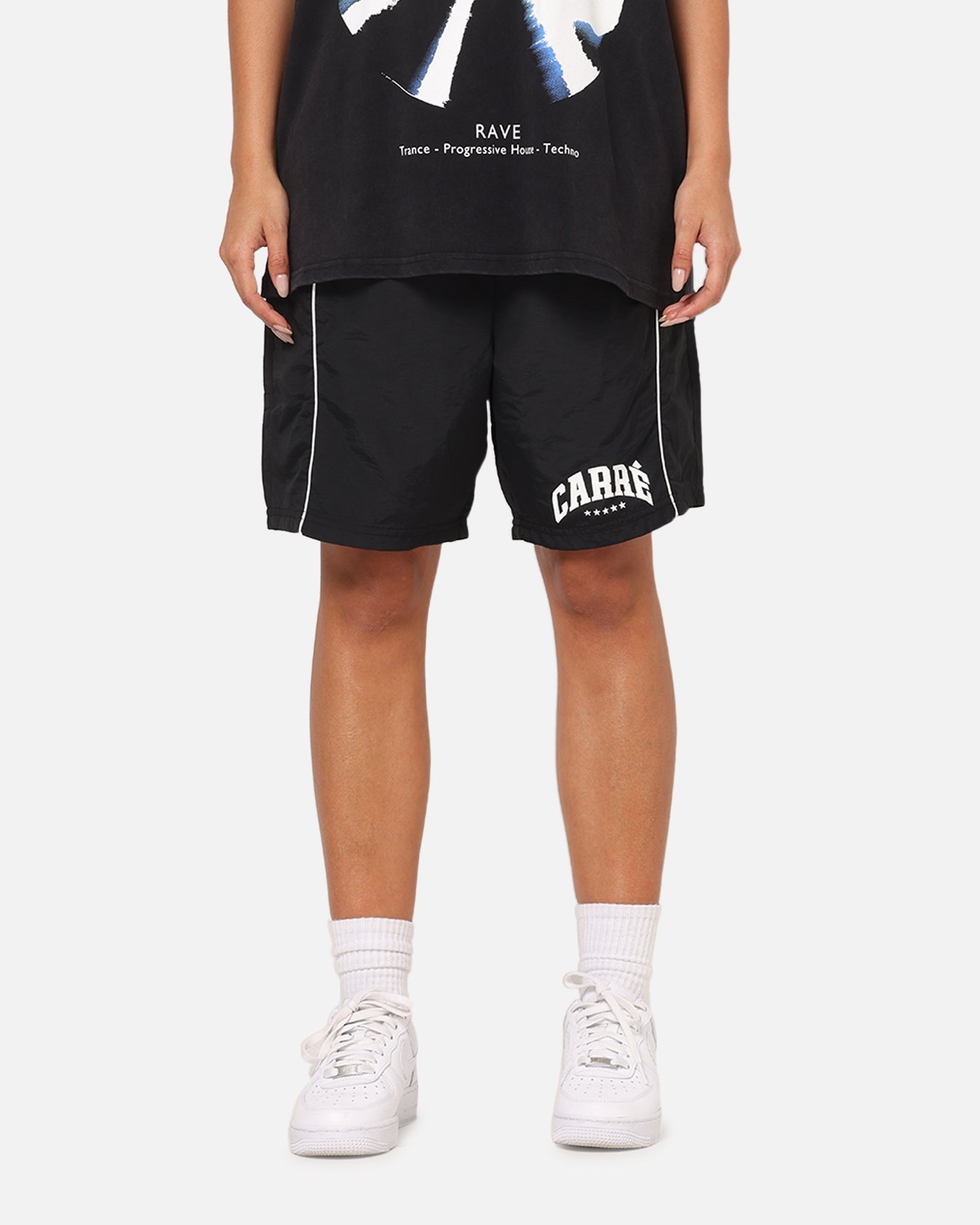 Carre Piped Nylon Shorts Black