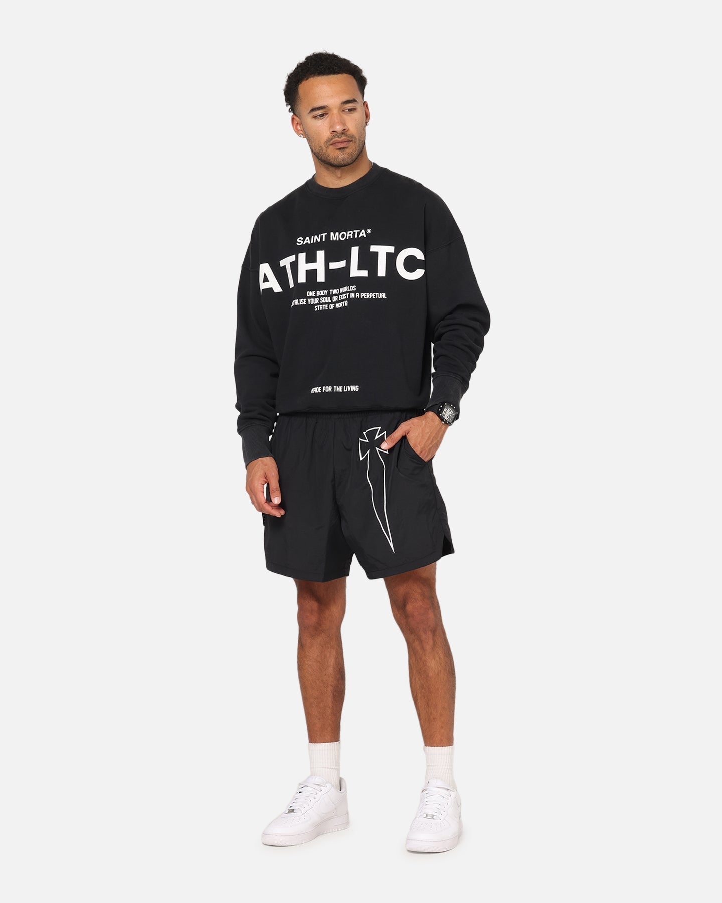 Saint Morta Dagger Sport Beach Shorts Black