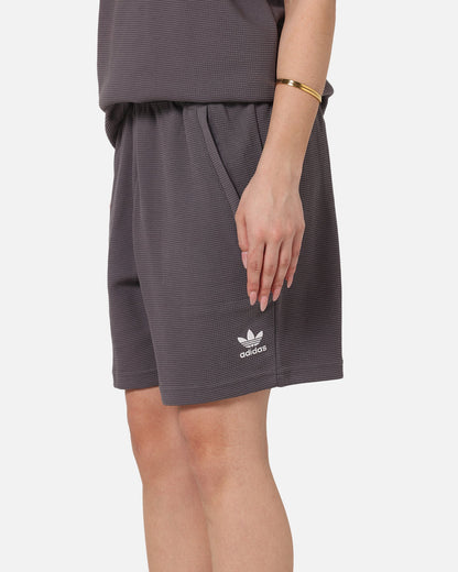 Adidas Trefoil Essentials Waffle Shorts Grey Strata