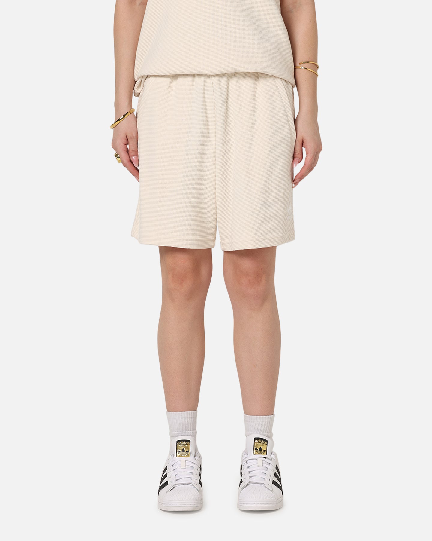 Adidas Trefoil Essentials Waffle Shorts Wonder White