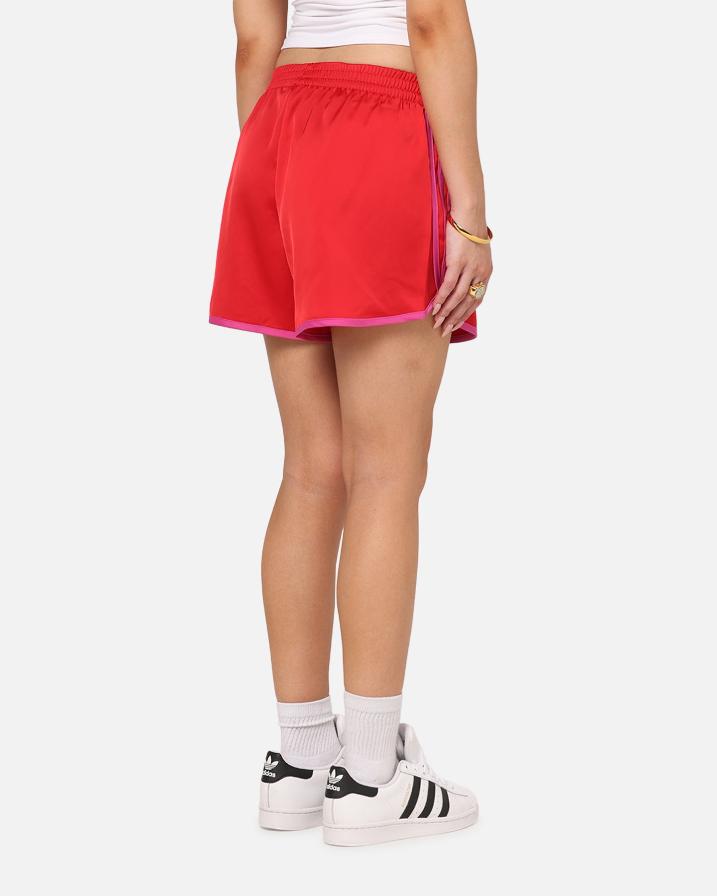 Adidas Women's Adicolor 3-Stripes Sprinter Shorts Scarlet/Fuchsia