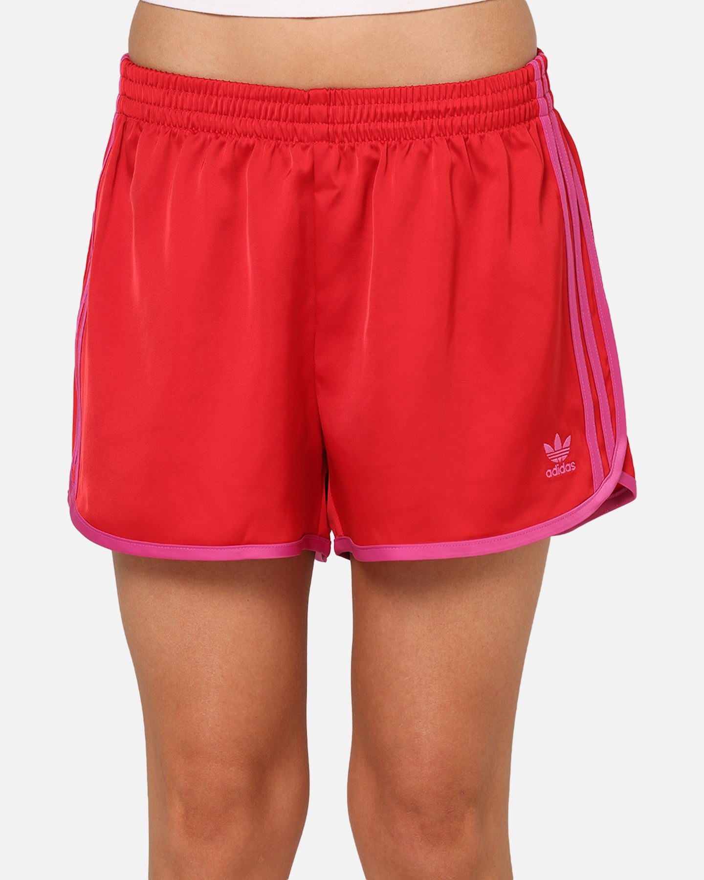 Adidas Women's Adicolor 3-Stripes Sprinter Shorts Scarlet/Fuchsia