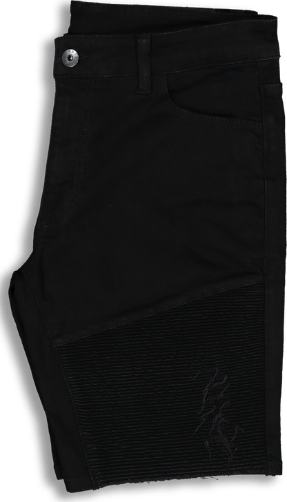 Saint Morta Distressed Biker Short Black